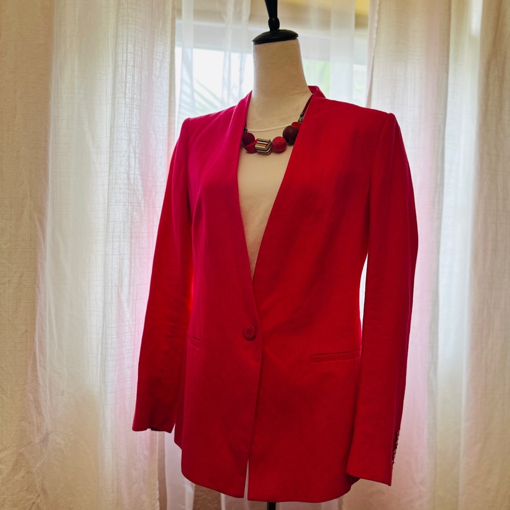 Zara Pink Blazer Structured Suit Jacket